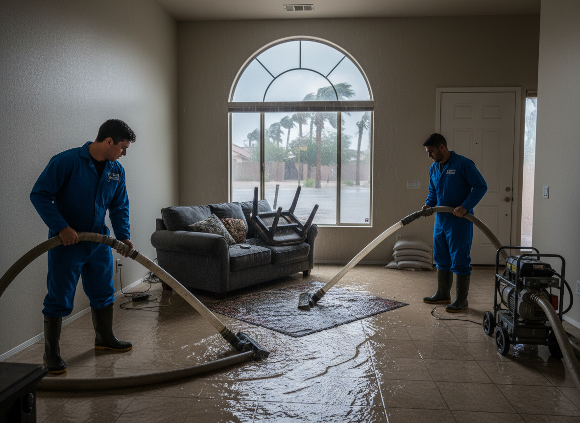 Monsoon Flooding Water Extraction Steps For Buckeye Homes
